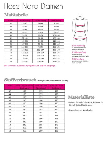 Papierschnittmuster Damenhose Nora - Fadenkaefer